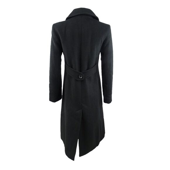 Jones New York Women's Petite Single-Breasted Notch Collar Coat (4P, Black) - Picture 2 of 3